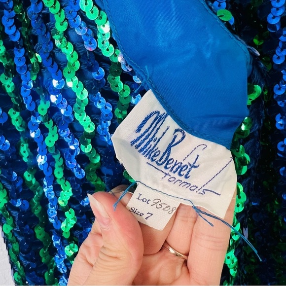 Vintage 1960s Mike Benet Formals Sequin Halter Neck Dress - Picture 9 of 11